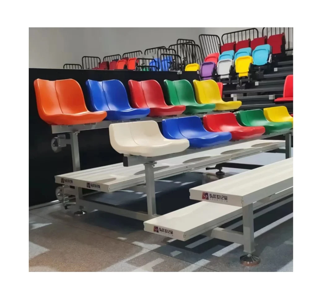 Movable Aluminium Gym Bleachers Tip and Roll Portable Event Grandstand Sport Stadium Bench Seat School Metal Tribune Stand