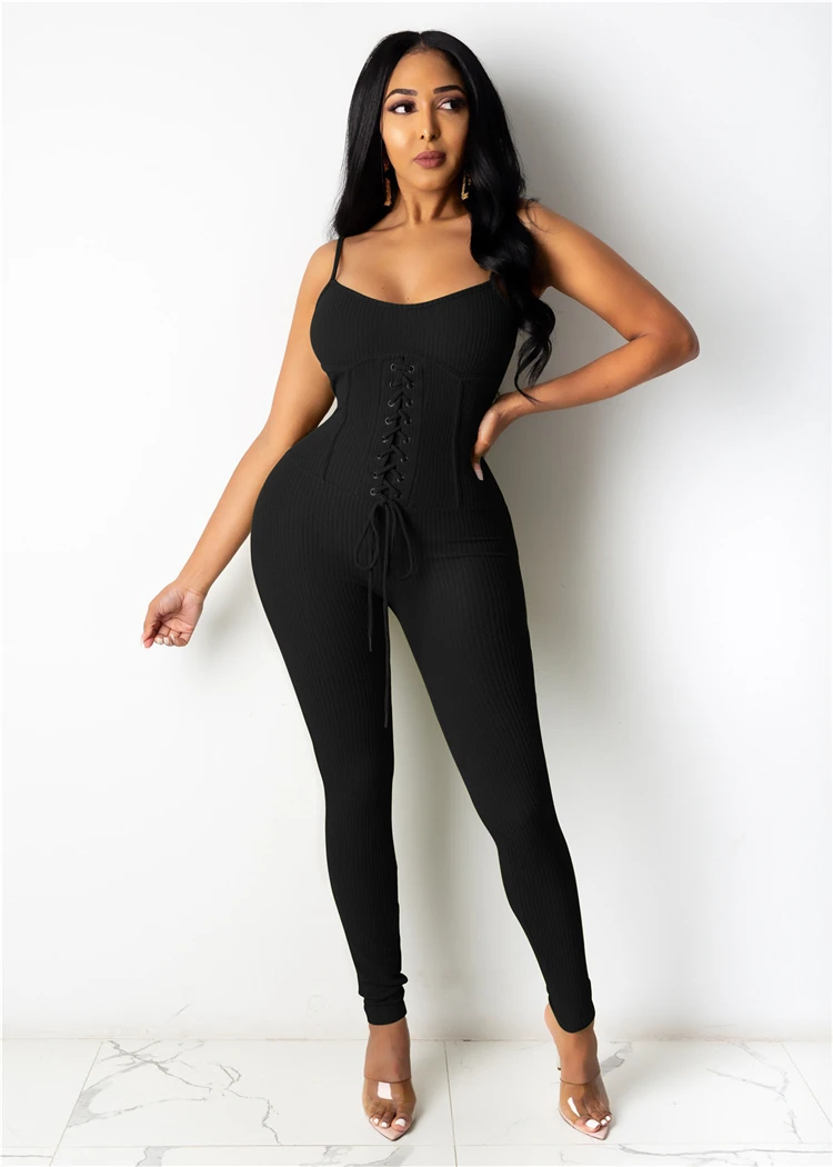 High Quality Solid Color Elegant Women's Jumpsuit Summer Expose
