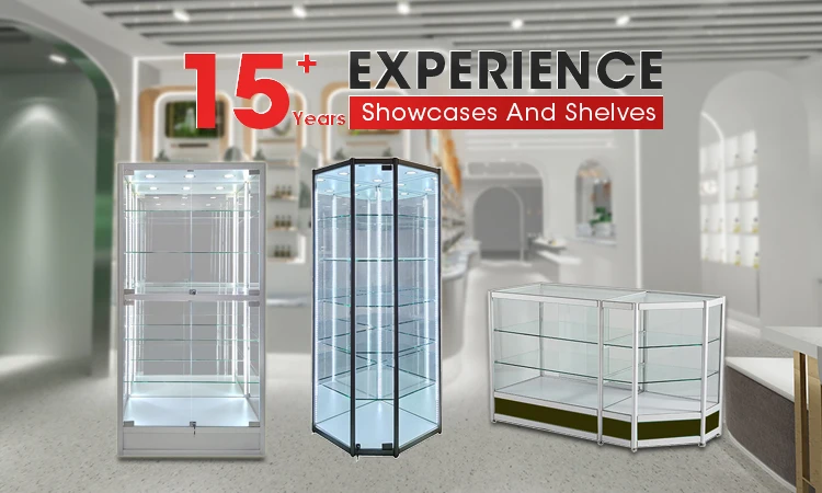 Customized Glass Showcase Smoke Shop Display Cabinet Boutique Full View ...