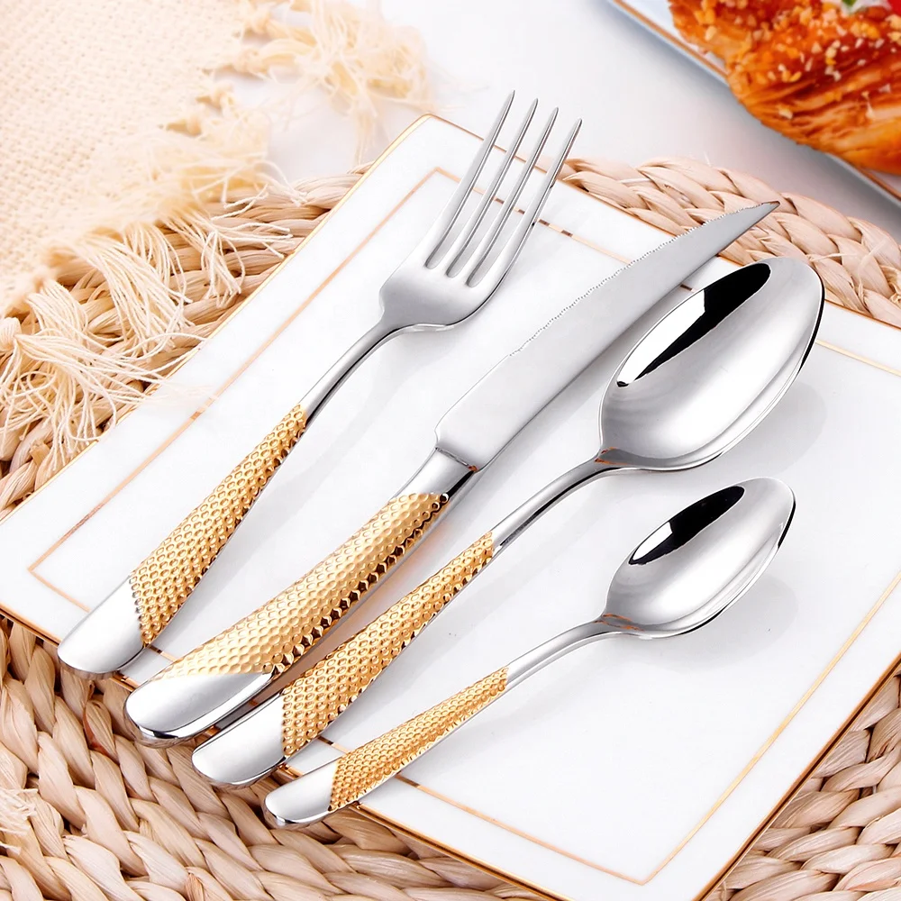 Barockes Königliches 24-teiliges Art Deco Besteck-Set Edles Edelstahl 18/10 Luxus-Goldbesteck-Set für Hochzeiten| Alibaba.com