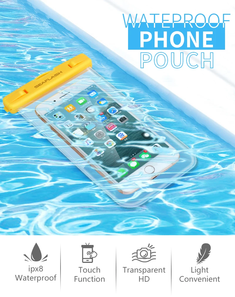 2021 New Design Waterproof Bag for Mobile Phone Wholesale Outdoor TPU Waterproof Phone Pouch Clear Phone Case