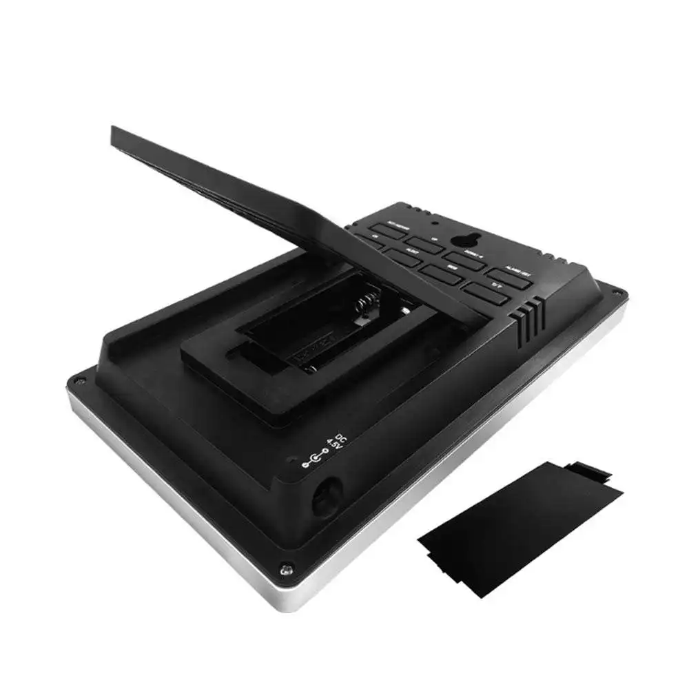 Digital Waterproof Thermometer Hygrometer Temperature Humidity Direction Wireless Weather Station Clock With Rain Gauge