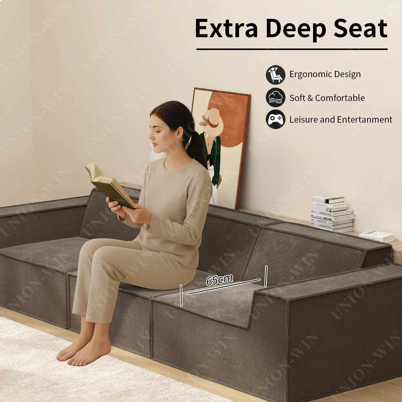 Union Win Tanzuo Pressure Fluffy Memory Foam Couch Living Room Chair Foam Compressed Sofa in Box Furniture Set Compressed Sofa
