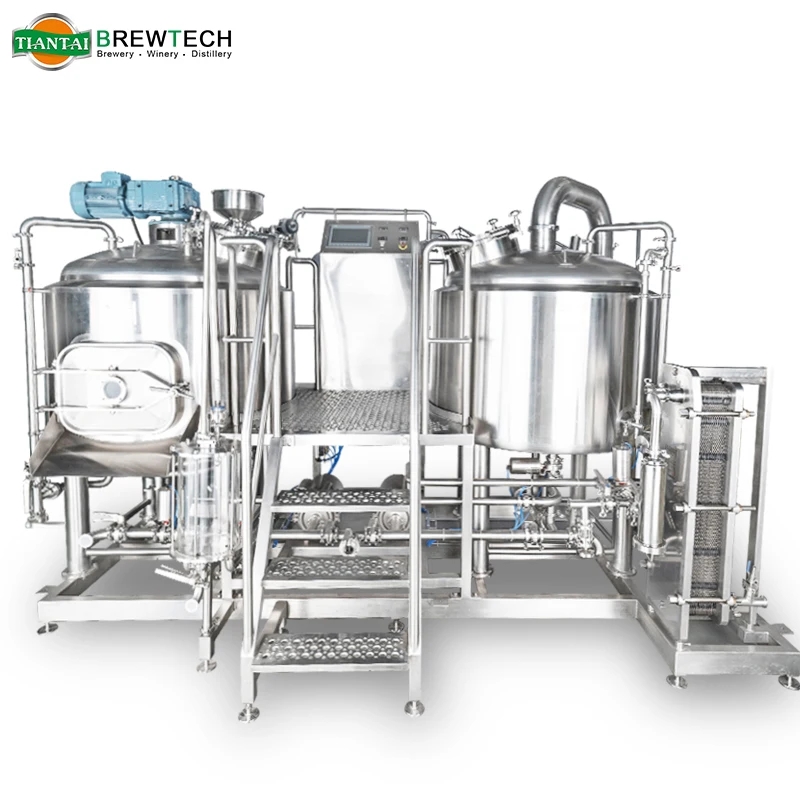 Tiantai Complete Beer Brewing System Sus304 Direct Fire Heated Kettle ...