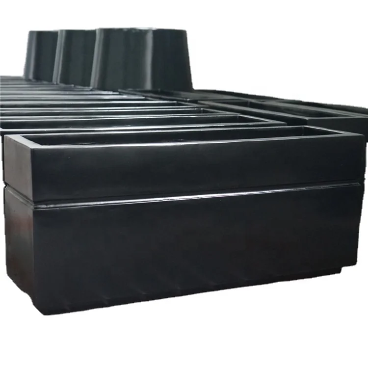 Black Fibreglass Rectangular Trough Planter