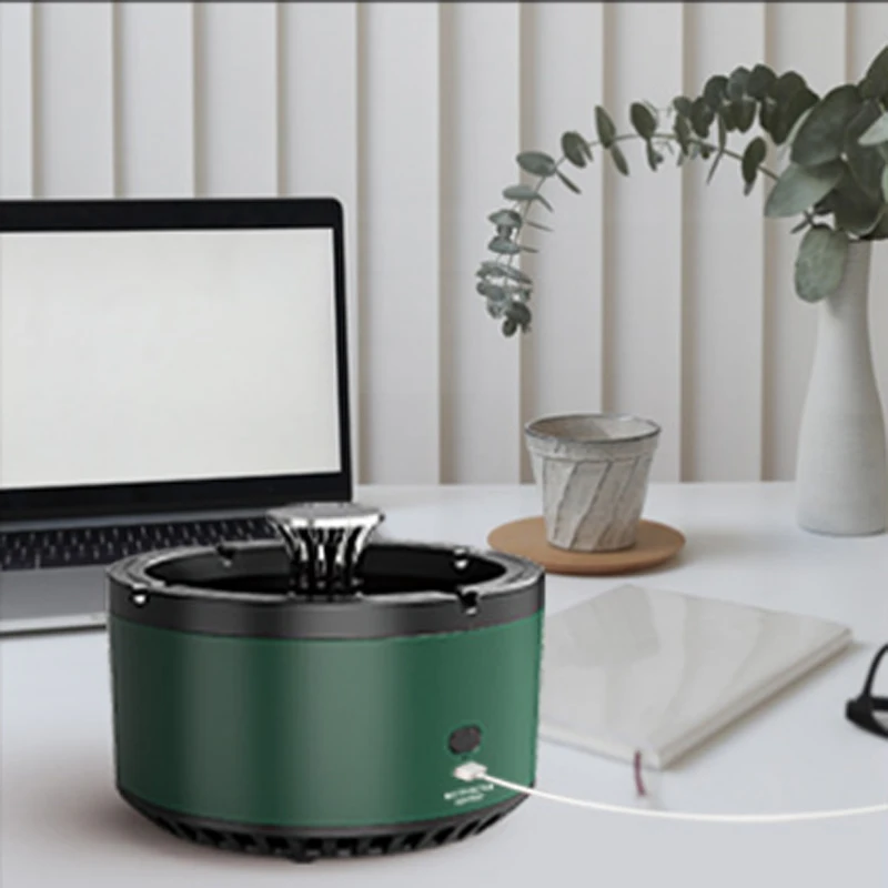 Any Car Air Purifier Multifunction Smokeless Plastic Ashtray With Air Fixer Support Function