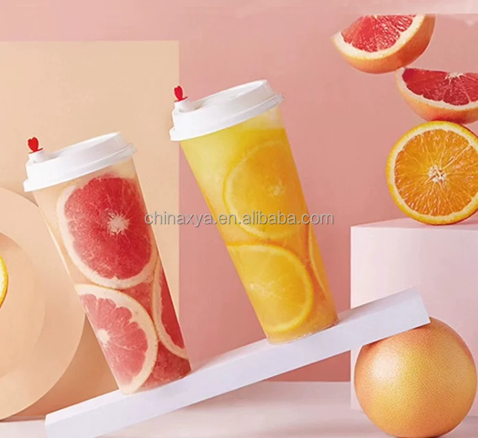 Customised 16oz 20oz 24oz  32oz PP Hot Cold Drinks Disposable Plastic Milk boba Tea Cups with Lid details