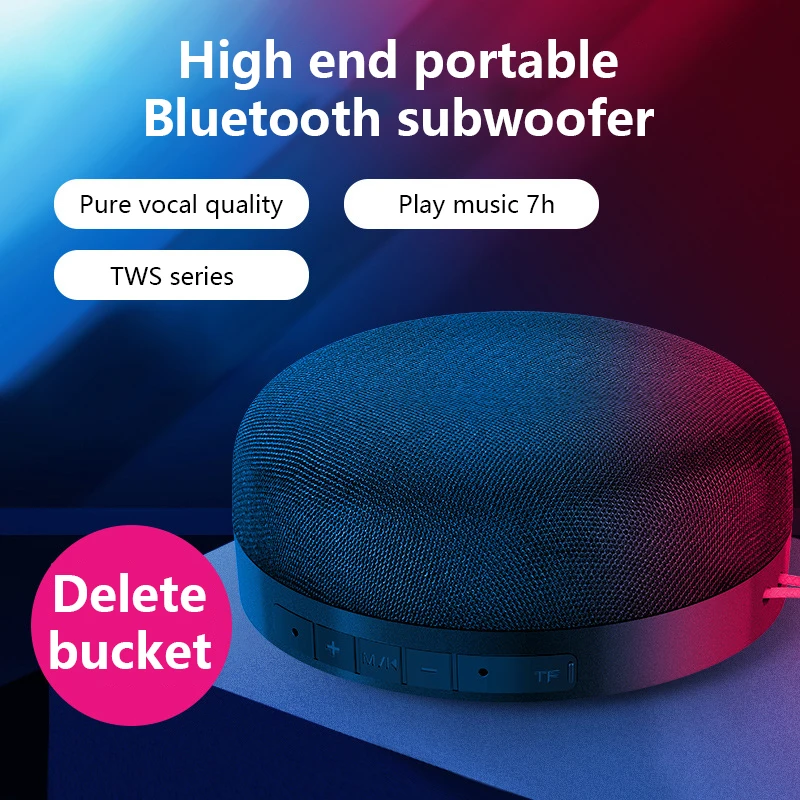 Portable Mini Subwoofer Wireless BT 5.0 TWS Speaker USB Stereo Sound Music Box Outdoor Motorcycle Bike Mini Speaker