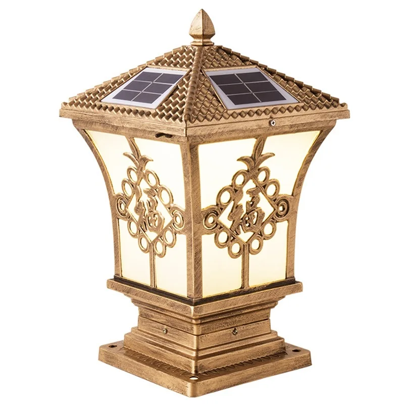 Dropshipping Outdoor Classical Lights Waterproof Aluminum Pillar Fixtures Garden Cast Iron Post Lamp