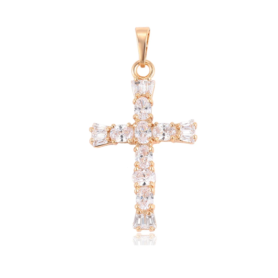 33286 Xuping High Quality Well Design Fancy Cross Pendant Gold Filled Jewelry
