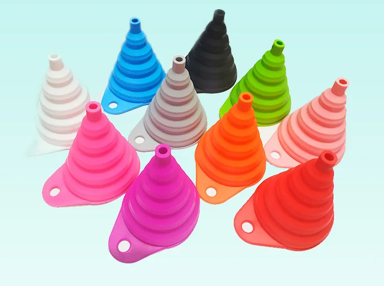 product wholesale custom silicone kitchen utensils creative retractable portable foldable funnel large medium small sizes for home use-3