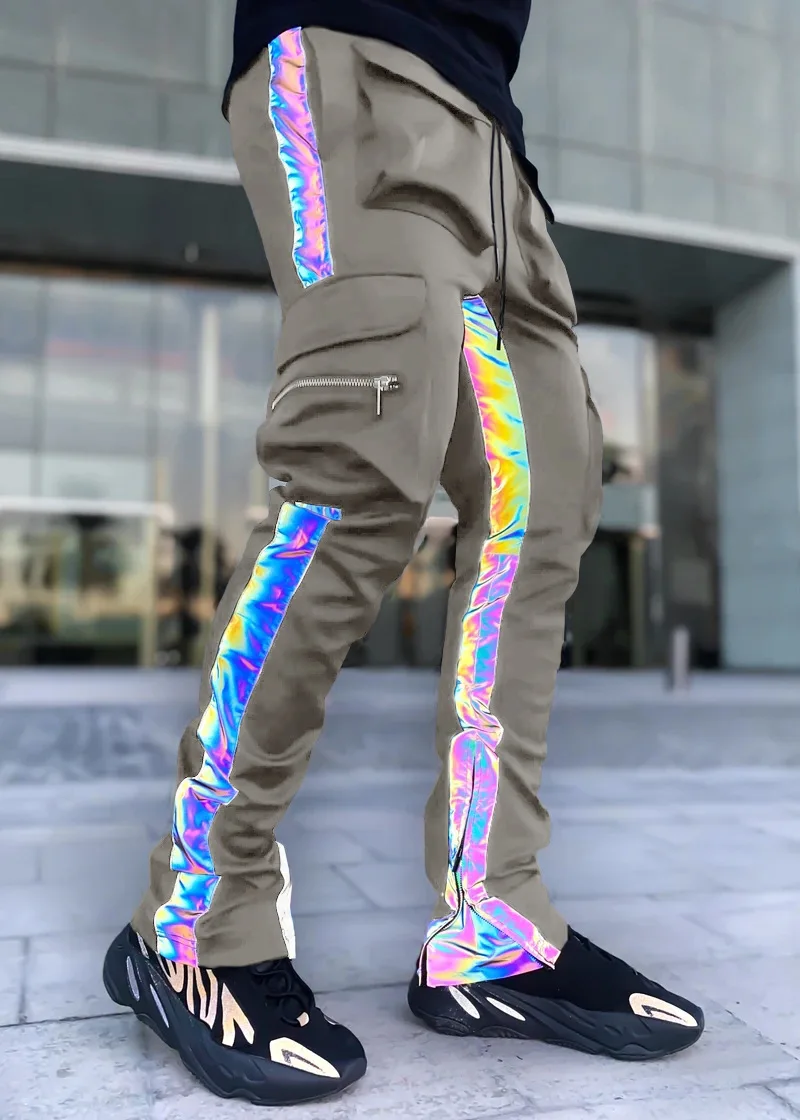 rainbow reflective joggers