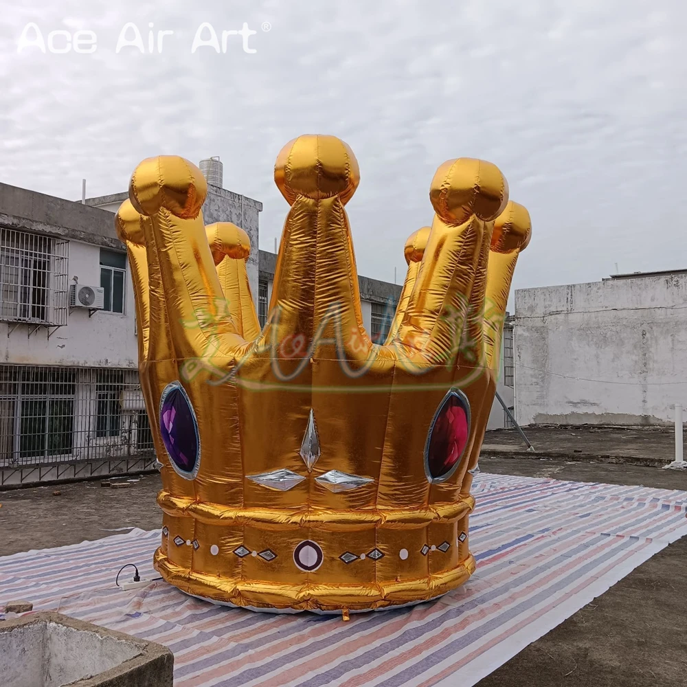 Custom 3 Meter Inflatable Golden Crown Model With Air Blower Airblown ...