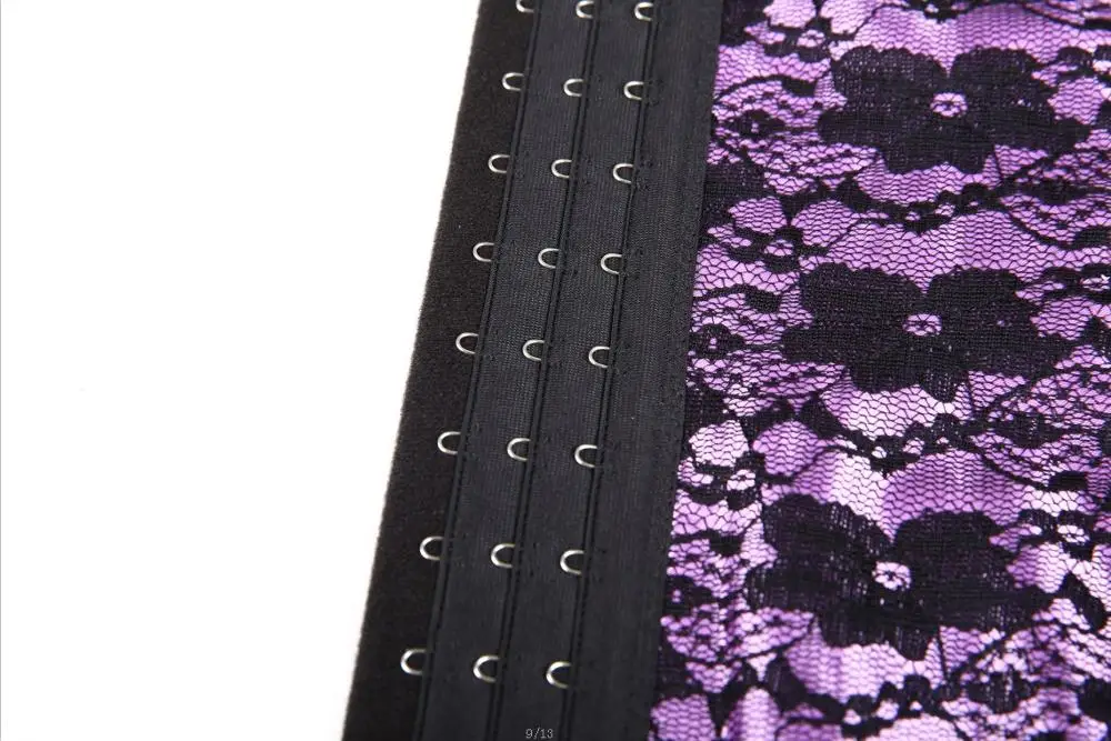 Корсет 3 Крючки латексный утягивающий корсет с 9 стальные косточки XXS-6XL дизайн с кружевной отделкой и цветочным рисунком помогут вам скорректировать фигуру до появления идеальных форм