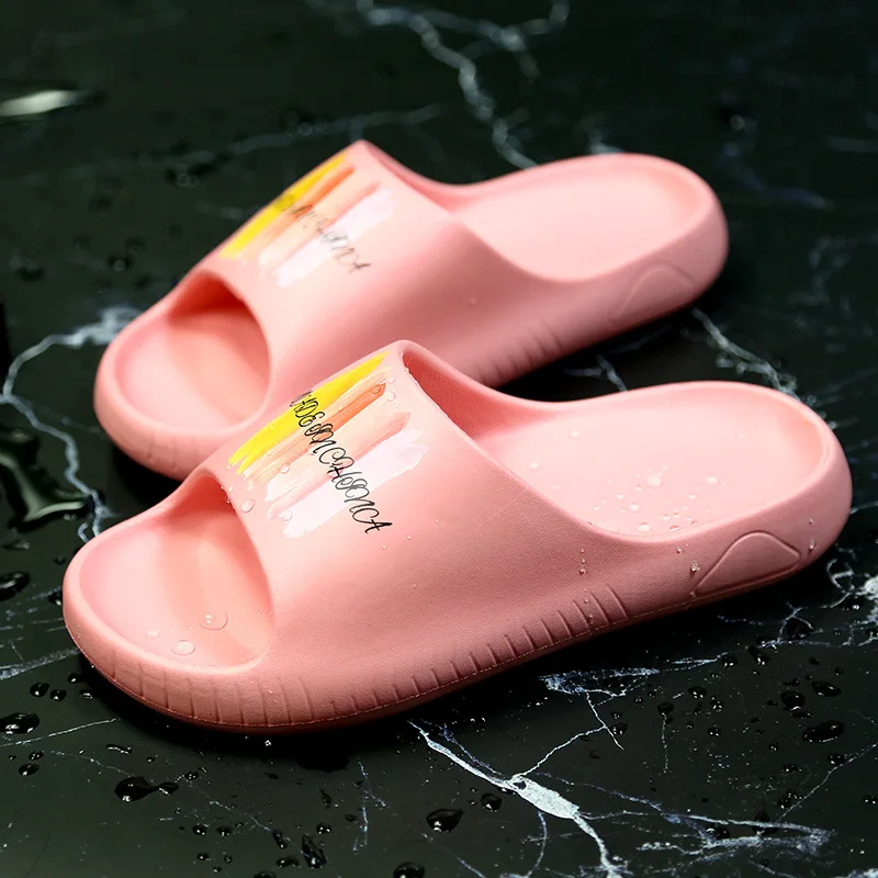 Couples Slides Shoes Summer Non-slip Sandals Men Indoor Home Bath Platform Slippers Women