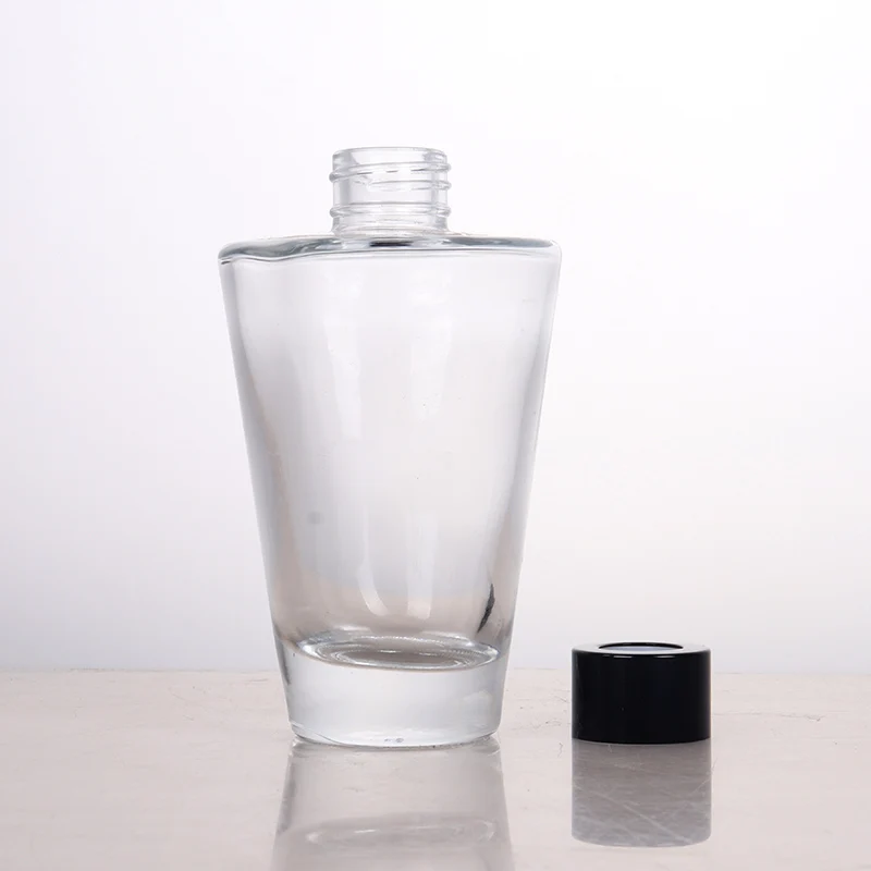 Customizable 100ml 200ml 500ml Inverted Cone Glass Bottles for Aroma for Reed Diffuser Empty Scented Oil Container Custom Colors
