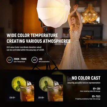 NEEWER CB300C 300W RGB LED Video Light APP/2.4G Control,Full Color COB Continuous Output Lighting Dimmable for Studio Filming detail image