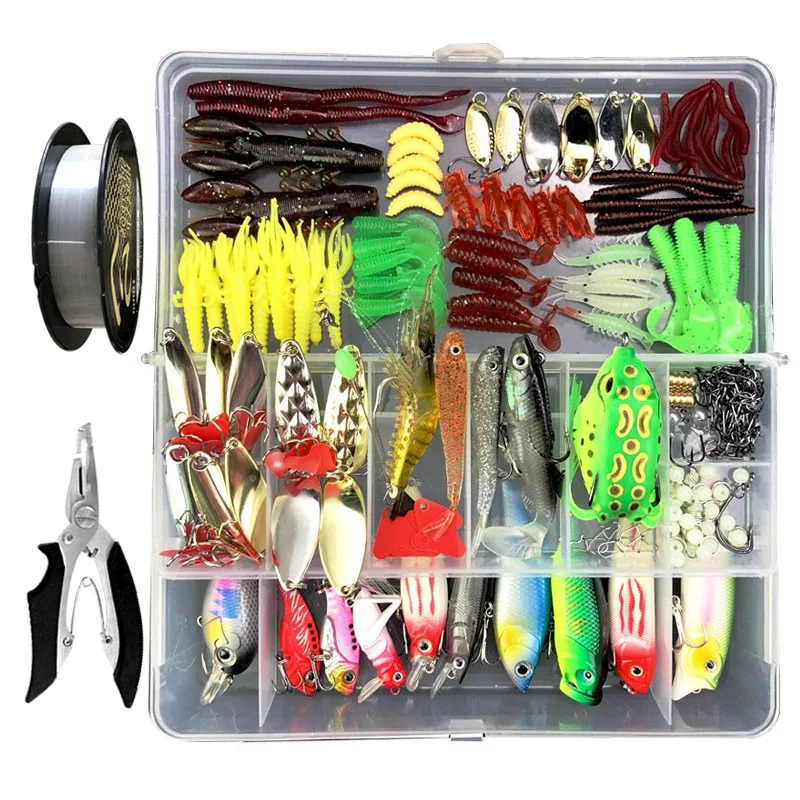 Factory Supply Customizable Fishing Kit Complete Soft Lures Spoon ...