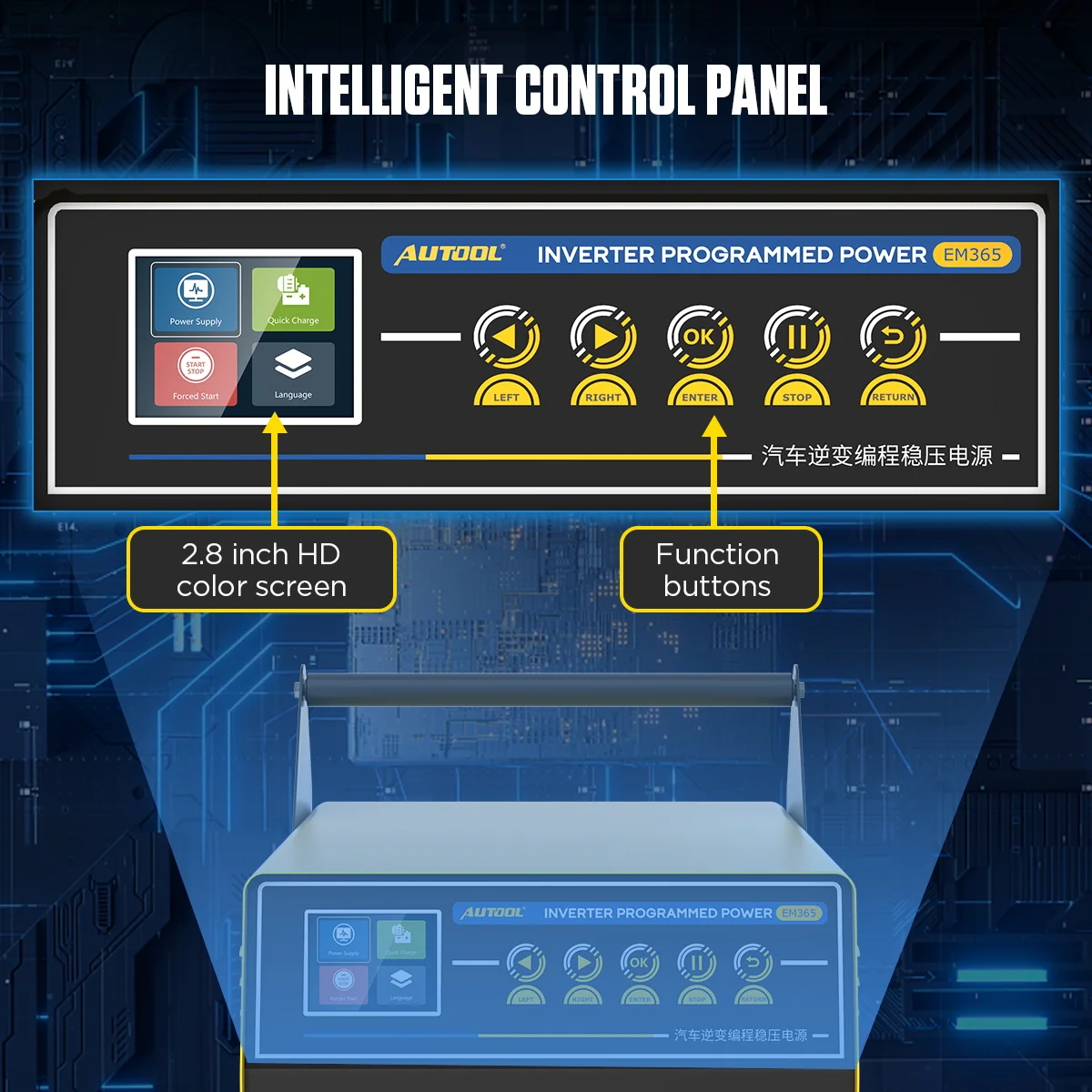 Autool Official Factory Em365 110v220v Inverter Programming 3 In 1car
