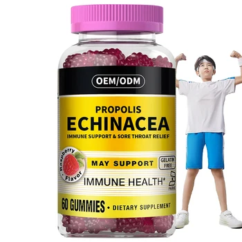 Best Selling Products OEM Private Label Immune Support And Sore Throat Relief Supplement Propolis Echinacea Gummies