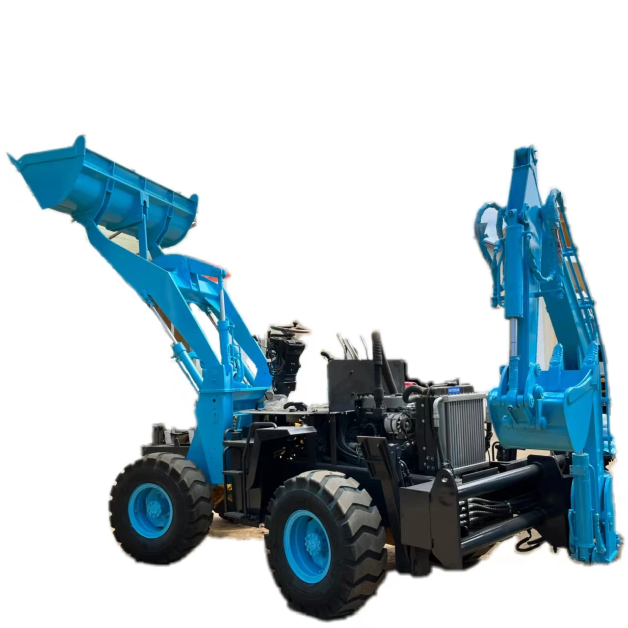 4x4 Hydraulic Excavator Loader Integrated Machine Wheel Mini Backhoe Loader Wheel Front Back Hoe