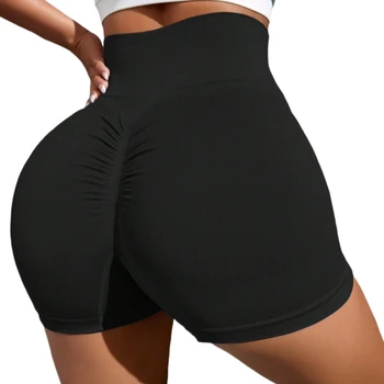 Seamless Yoga Shorts For Women  High Waist and Hip Lift Fitness Running Sports Tight Shorts