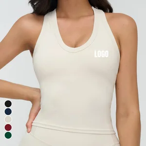 Best Quality Custom Quick Dry Breathable Yoga Tank Top Lightweight Tight-Fitting V Neckline Soft Compression Sports Fitness Vest