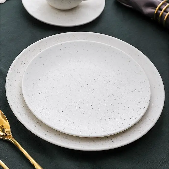 FENN Personalized Hotel Restaurant Porcelain Dining Dish Creative Speckled Ceramic Wedding Dinner Plate Tableware for Home