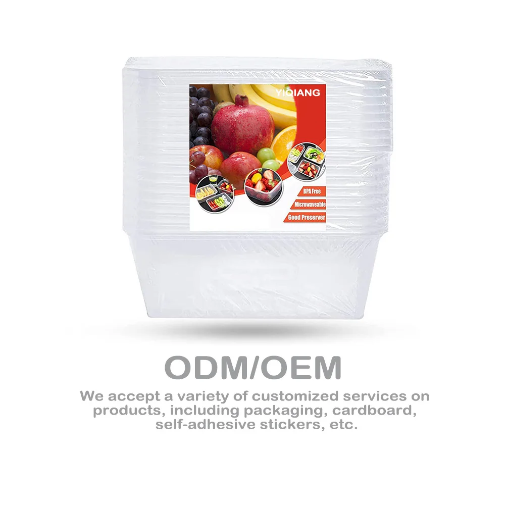 Clear Black Rectangular Microwaveable Takeaway Disposable Transparent Plastic Food Container Supplier