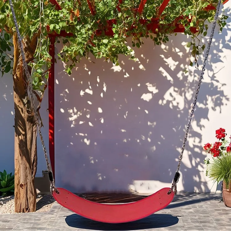 Outdoor Garden Backyard Kids PVC Plastic Soft Rope Belt Swing Seat