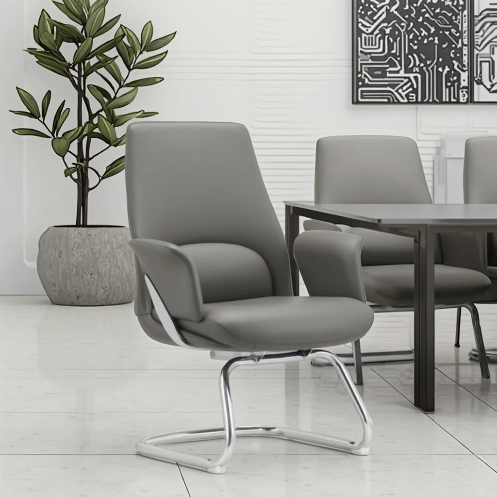Modern Leather Executive Ergonomic Task Chair with Adjustable Height and Tilt Function 6