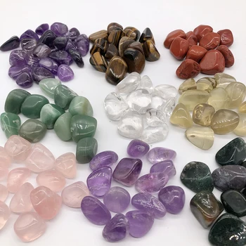 Bulk Wholesale Raw Polished Energy Colorful Semi-precious Crystal Gravel Rough Amethyst Obsidian Jade Chakra Healing Stone