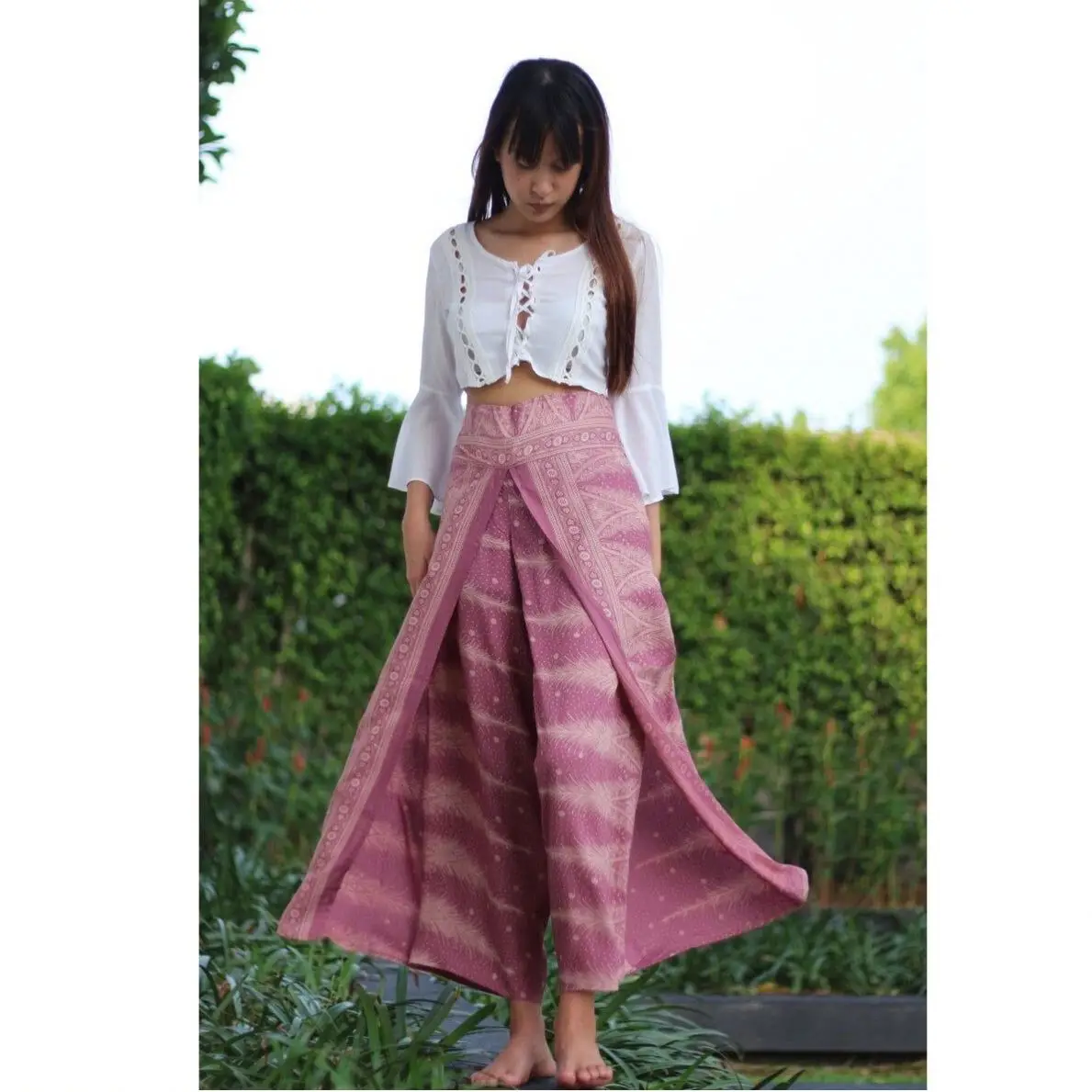 Womens Wide-leg Stacked Split Trouser 