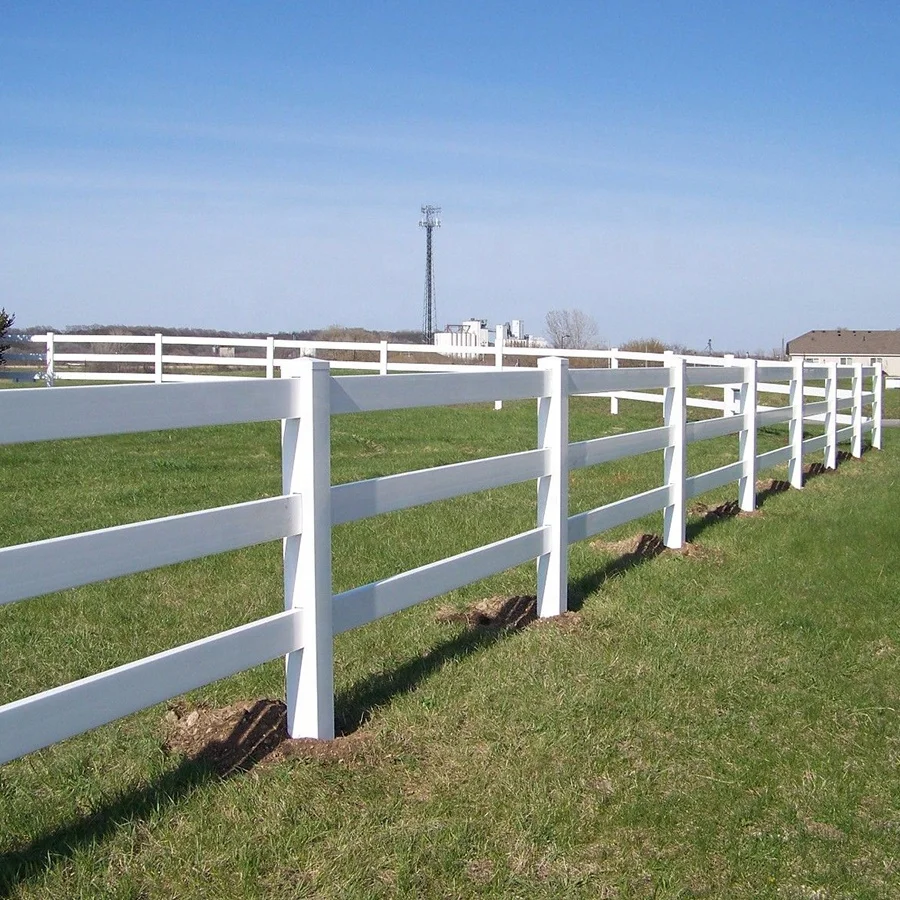 Fentech Top Quality 3 Rails PVC Vinyl Horse Farm Fence