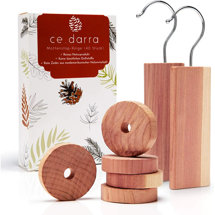 
Premium Cedar Wood Rings for Hangers Against Clothes Moths, Natural Moth ball 