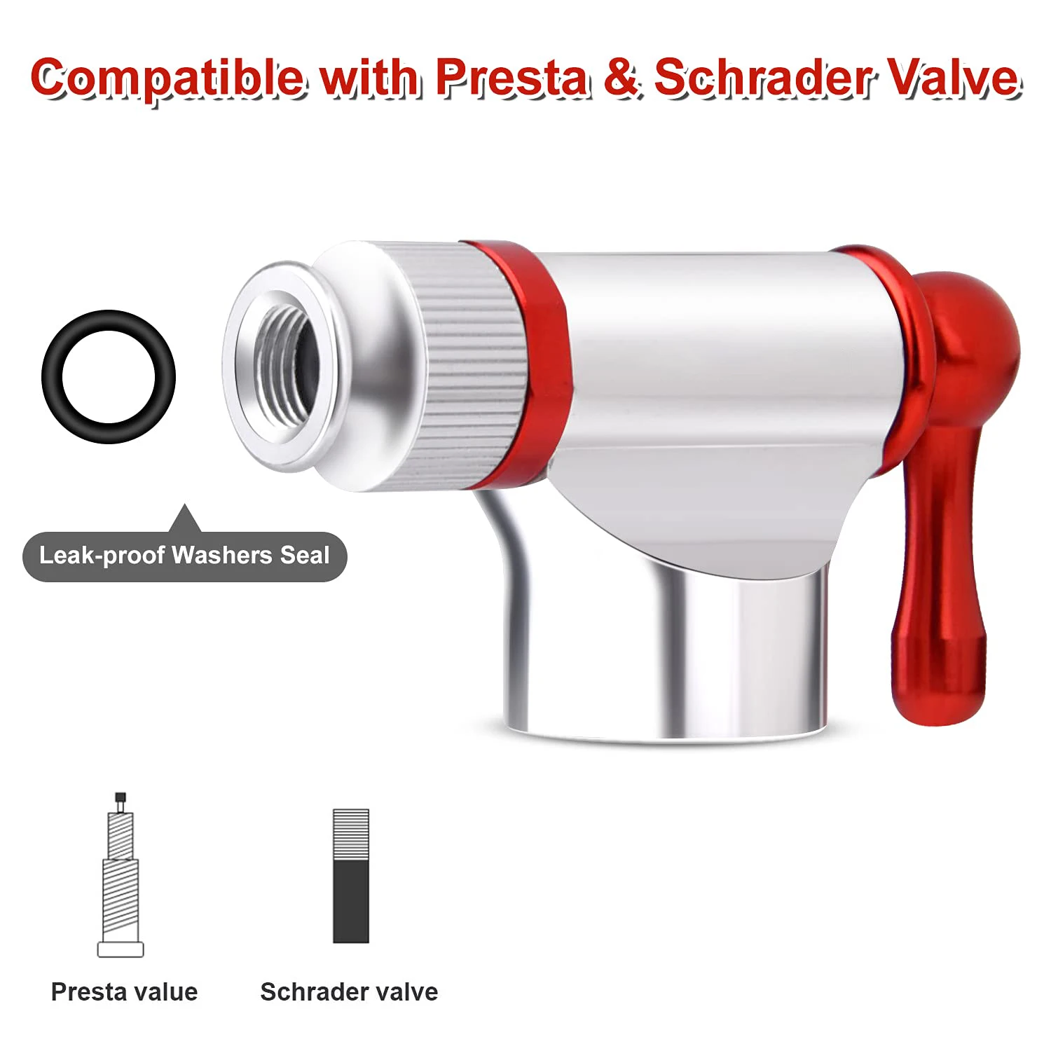 16g Co2 Hand Pump Schrader Valve Inflator For Road And Mountain Bikes