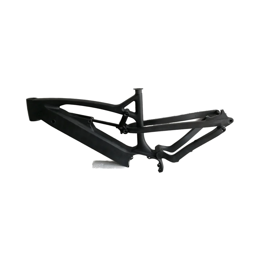 High-Modulus for Toray T700 T800 27.5er Full Suspension MTB E-Bike Frame with SHIMANO M8000 Motor System Internal Cable Routing