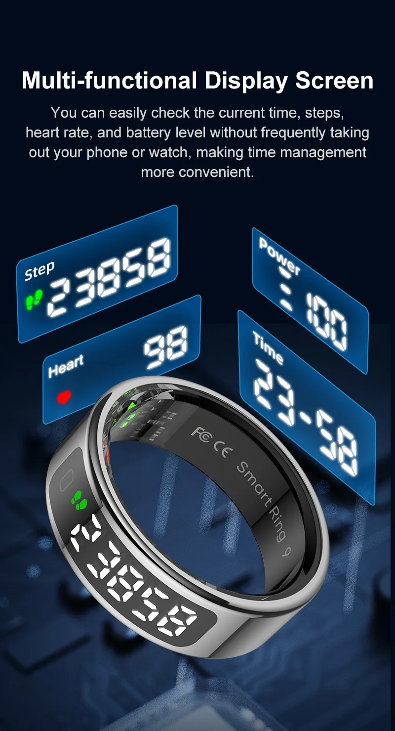 If you are searching for a supplier of a product with perfect quality control and highly competitive prices, which gives you an advantage in expanding your local market, then contact us now! Competitive suppliers of R11 Smart Ring with Display Screen 5ATM Fitness Sleep Tracker Heart Rate Blood Oxygen Steep Count for Men Women Smart Rings
