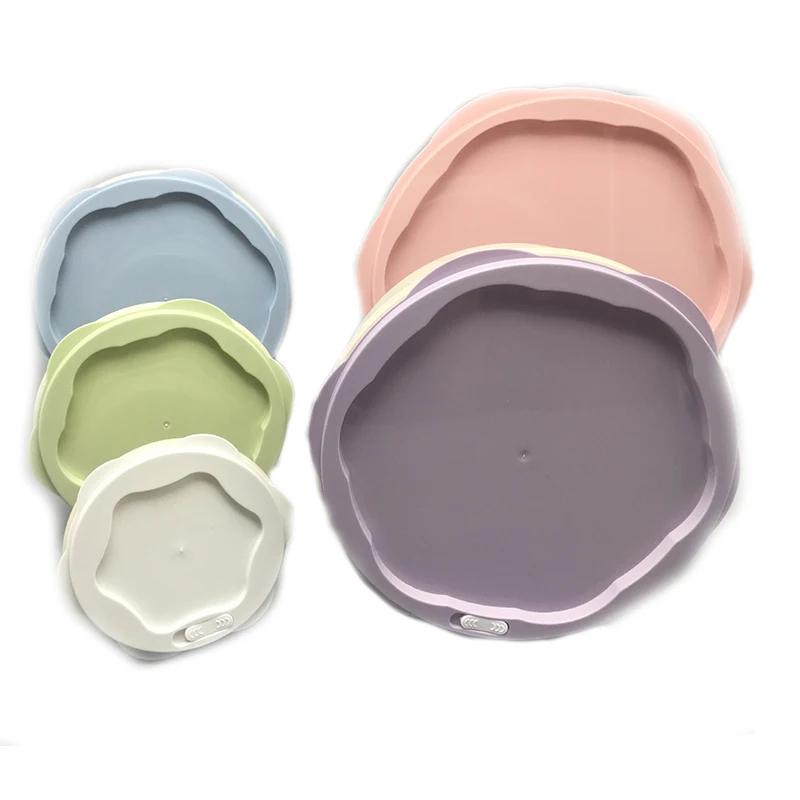 Set of 5  Macaron Color Microwavable Plastic Food Containers Bowls Storage Lunch Boxes Multi Size Round Containers with  Lids