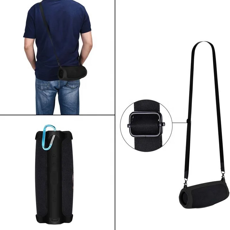 4 вида цветов Ремень Через Плечо силиконовый динамик футляр для Портативная колонка JBL Charge, 5, по оптовой цене с карабином