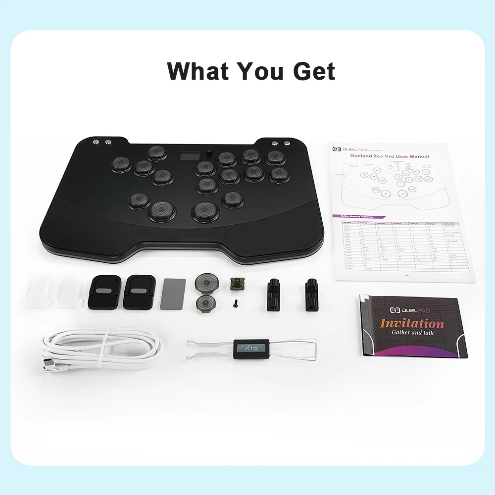 Duelpad Zen16 Leatheroid Ergonomic Hitbox for PC Fighting Stick