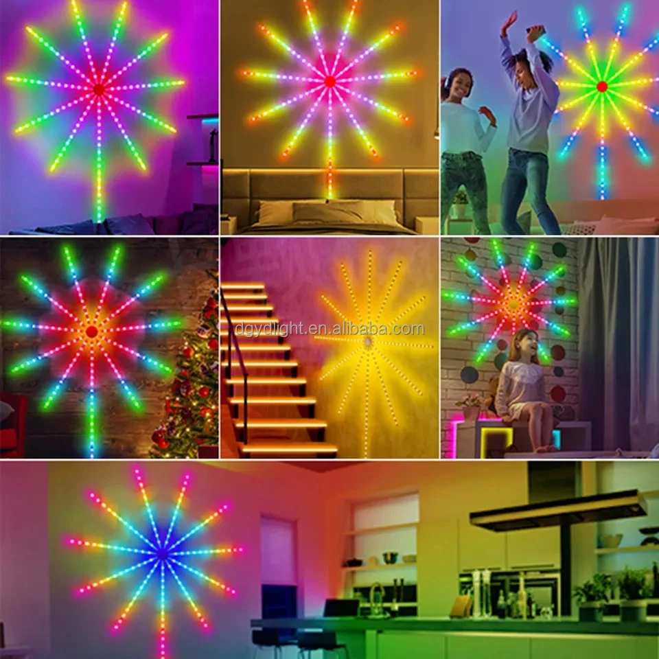 Fireworks Lights LED Strip Music Sound Sykey Chaindecoration Batterykeyring Home Decoration 90 80 WS2812B ABS 5V IP20 Customized