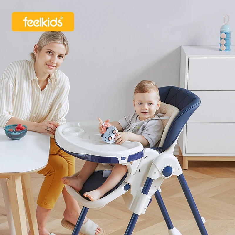 Feelkids-foldable High Dining Baby Kids Feeding Plastic Chair for Children