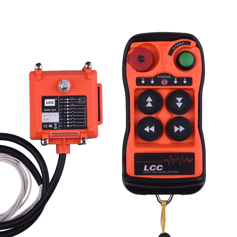 Stocked LCC Q400 Transmitter Receiver 100m 4 Channel Radio Crane Wireless Crane Remote Control for Hoist Lifting
