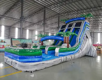 Hot Jungle Inflatable Bouncer Air Water Slide Jumping Bouncy Castle Moon Large Bounce House Combo With Pool