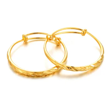 Ethlyn 0 to 3years Kids Jewelry Gold Plated Baby's Children Adjustable Bangles Bracelet New Years Gifts B145