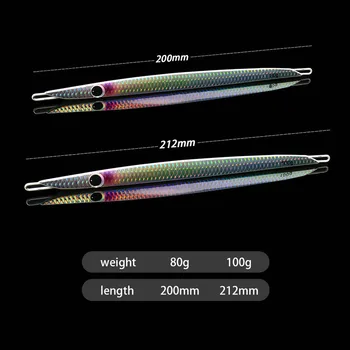 New Style 3D Printed Long UV Metal Artificial Hard Bait Jig Lead for Boat Fishing Tuna 80g 100g in Stock Wholesale – Metal Jig – view 3