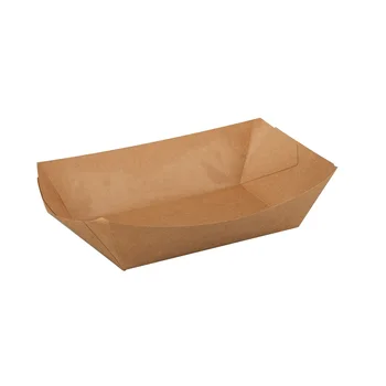 Disposable Kraft food paper boat shape hot dog snack french fries tray