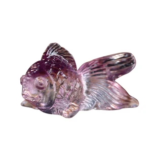 2020 New Crystal Decor Goldfish Mini Figurines Decorative Chopstick Pen Holder Rack