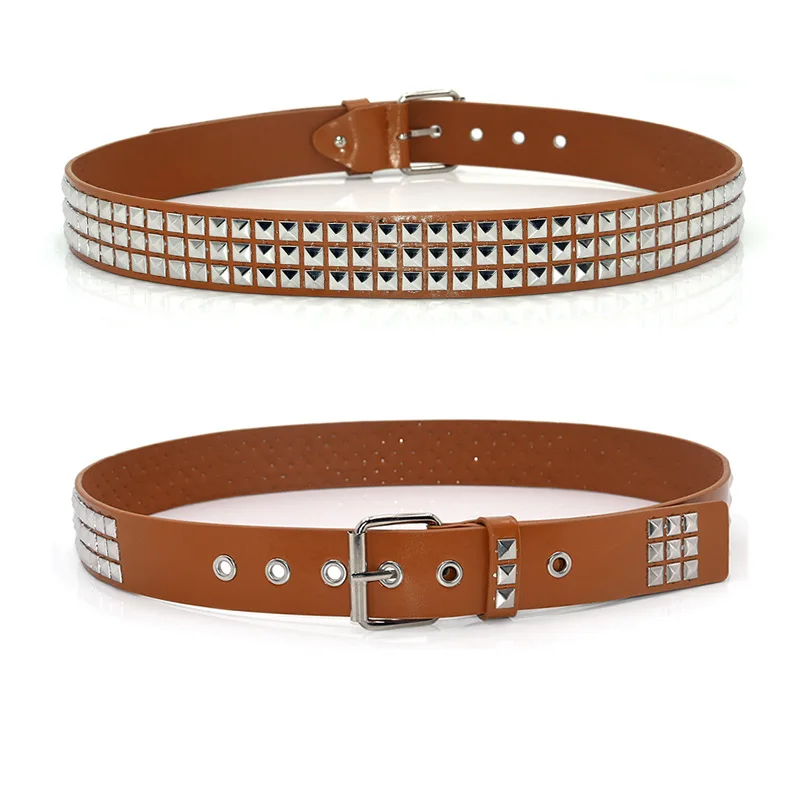 Ceinture Cloutée Punk Rock Unisexe - Noir, Simili Cuir Avec Rivets, Neuve Avec étiquettes